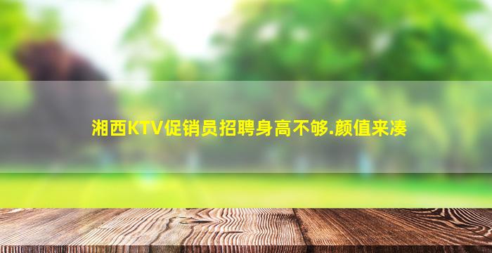 湘西KTV促销员招聘身高不够.颜值来凑